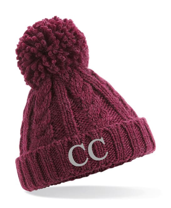 Cable Knit Bobble Hat - Burgundy.jpg