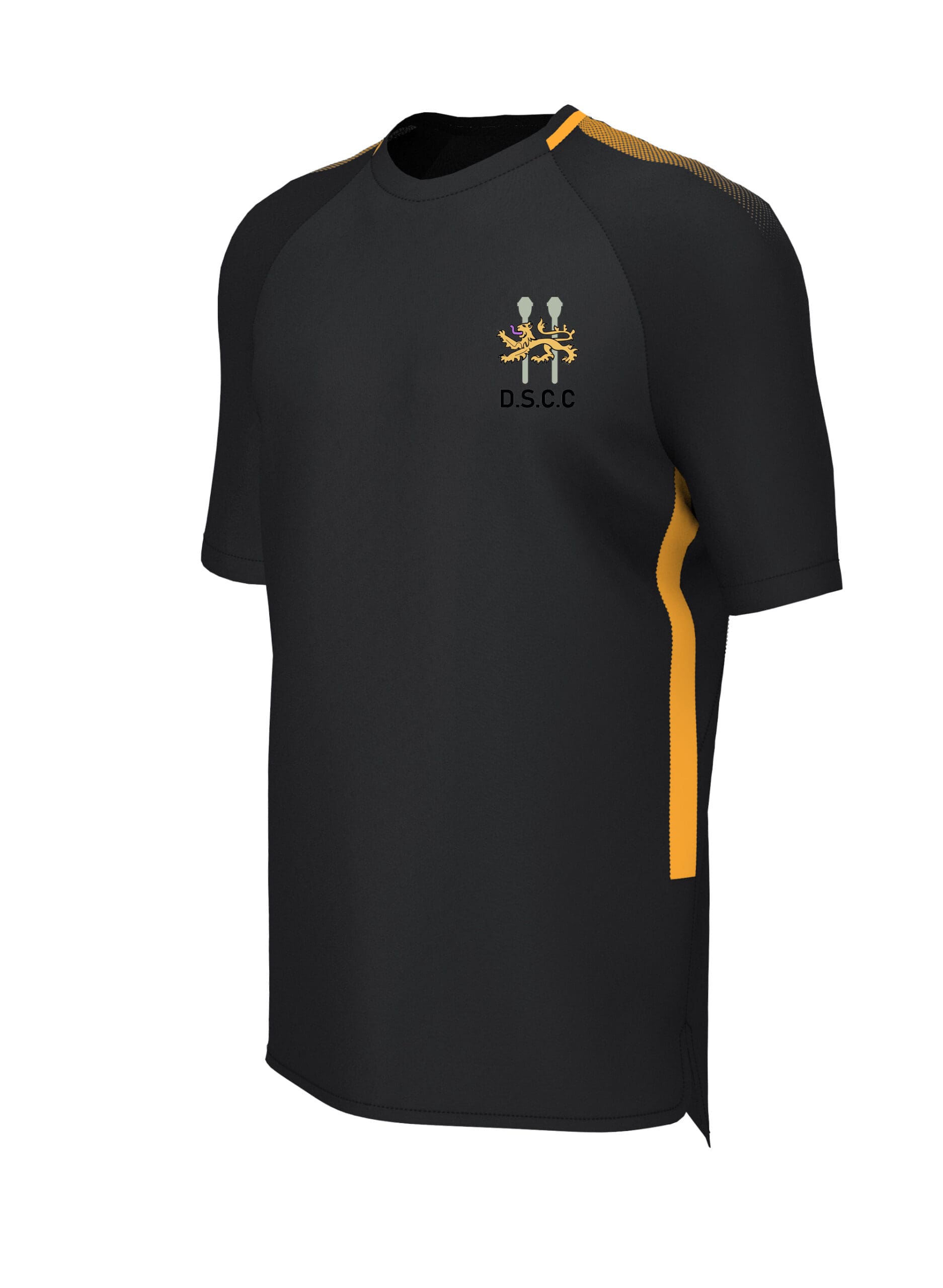 Training Tee (E865) Black/Amber Droitwich CC Hawk Cricket