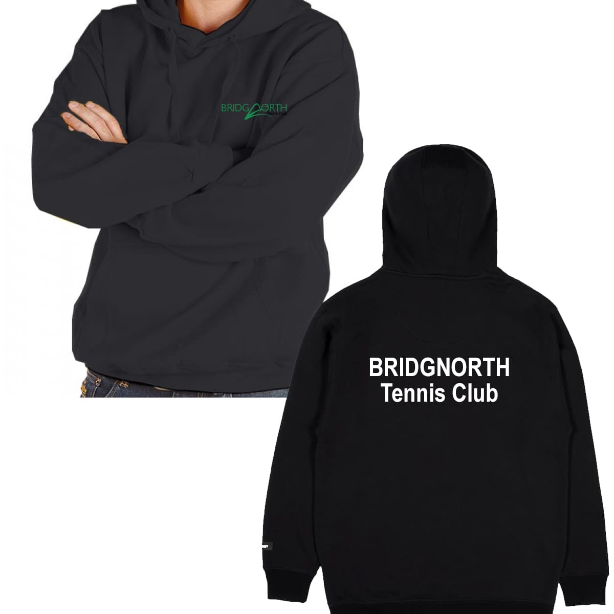 Hoodie Senior, Black (RK24) Bridgnorth Tennis Club Hawk Cricket