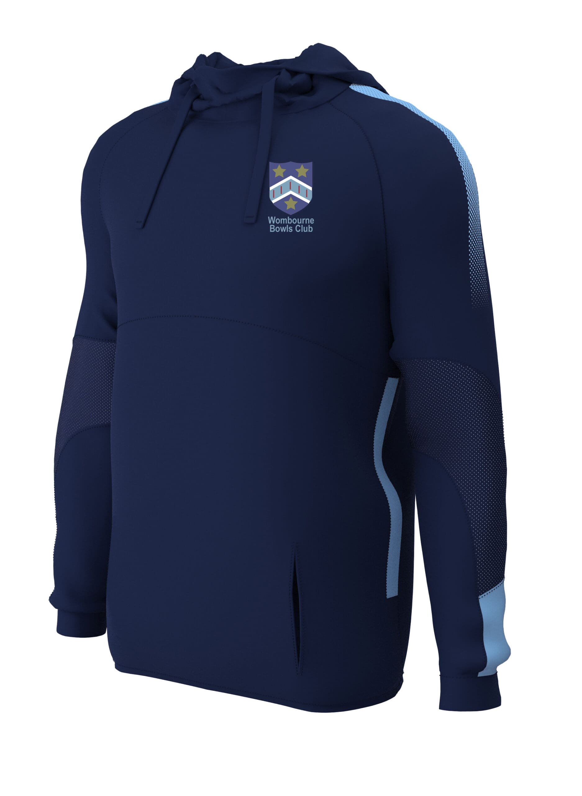 Hoodie (E874) Navy/Sky - Wombourne Bowls Club