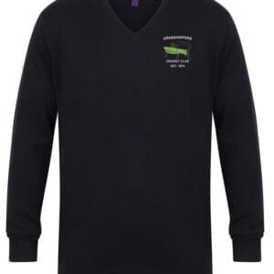 V Neck Sweater - Black - Grasshoppers cc