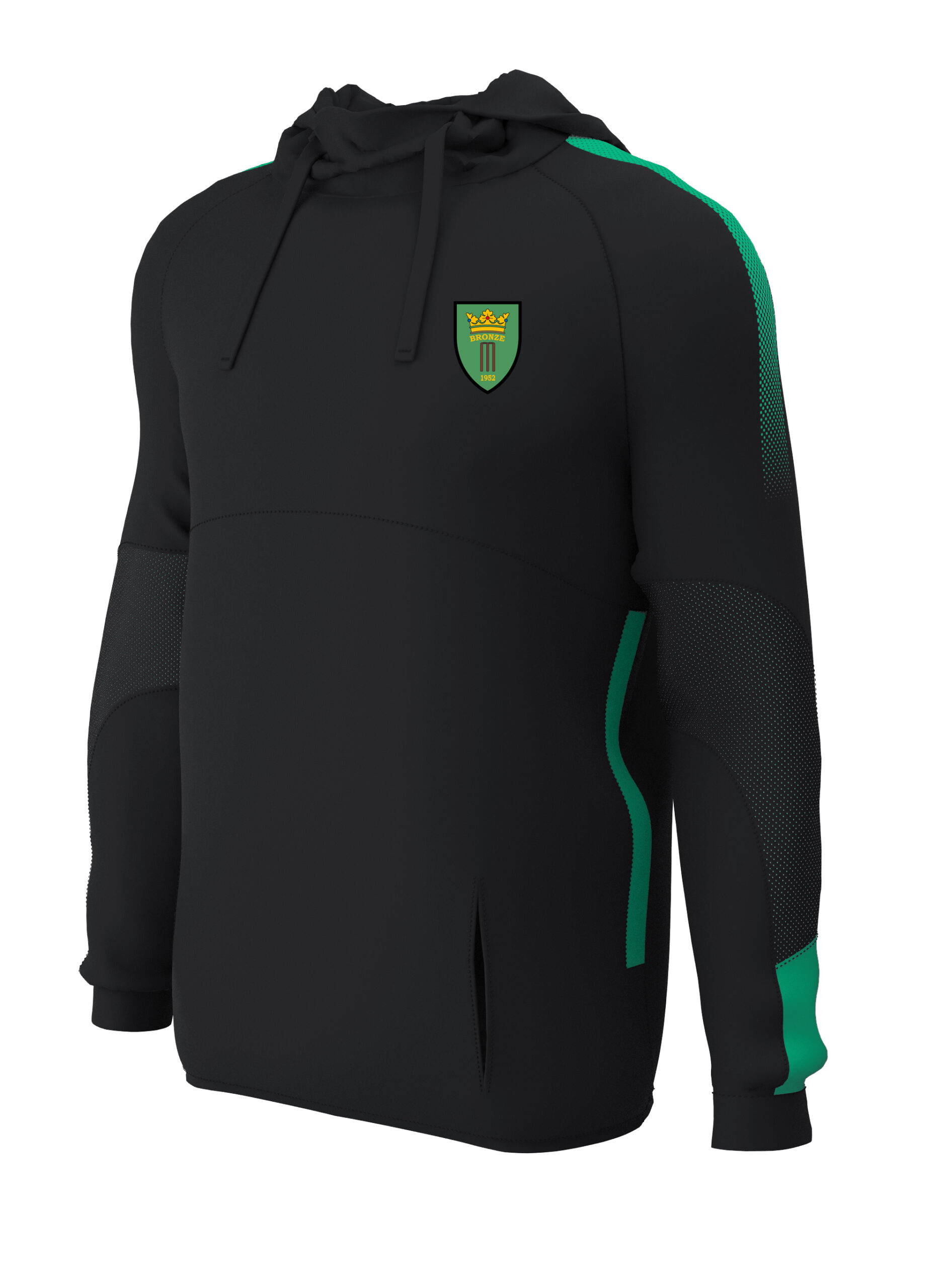 Pro technical Hoodie (E874) Black/Green - Bronze cc