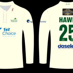 White Bespoke Cricket Shirt L/S - Allscott Heath cc