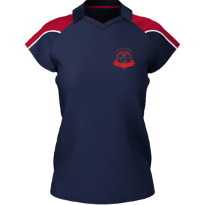 Ladies Training Tee (E801) -Navy/Red - Andoversford cc